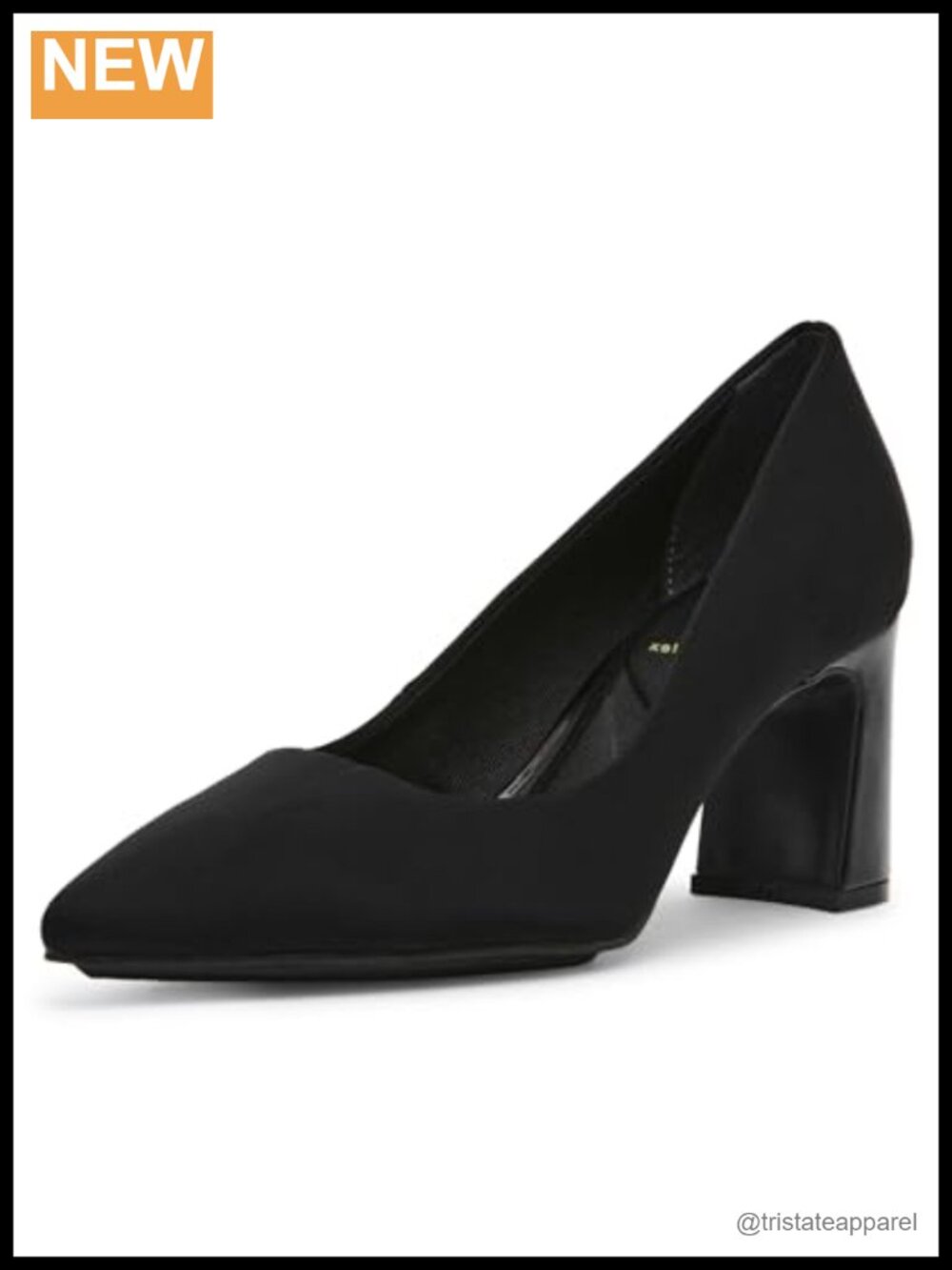 Anne Klein Bianka Faux Leather Block Heel Pump Pointed Toe Business Casual